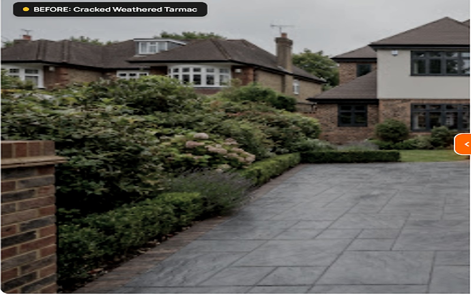 BEFORE: Uneven Existing Drive Hampstead — Tumbled Tegula