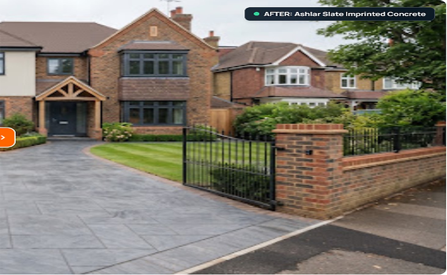 AFTER: Ashlar Slate Imprinted Concrete Richmond — Ashlar Slate