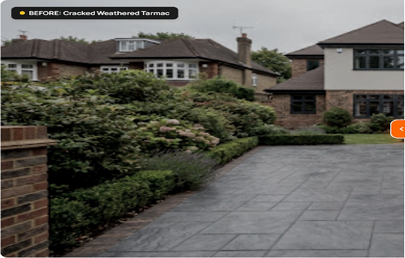 BEFORE: Tired Driveway Surface Chiswick — Silver Granite Resin